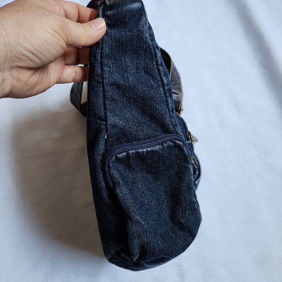 Denim/ Leather Crossbody Bag - Picture 6 of 16